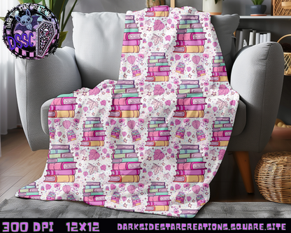Pinky Books & Leaves Seamless Design PNG | 300 DPI | Seamless | 12X12 | PNG | Digital File Only (1)