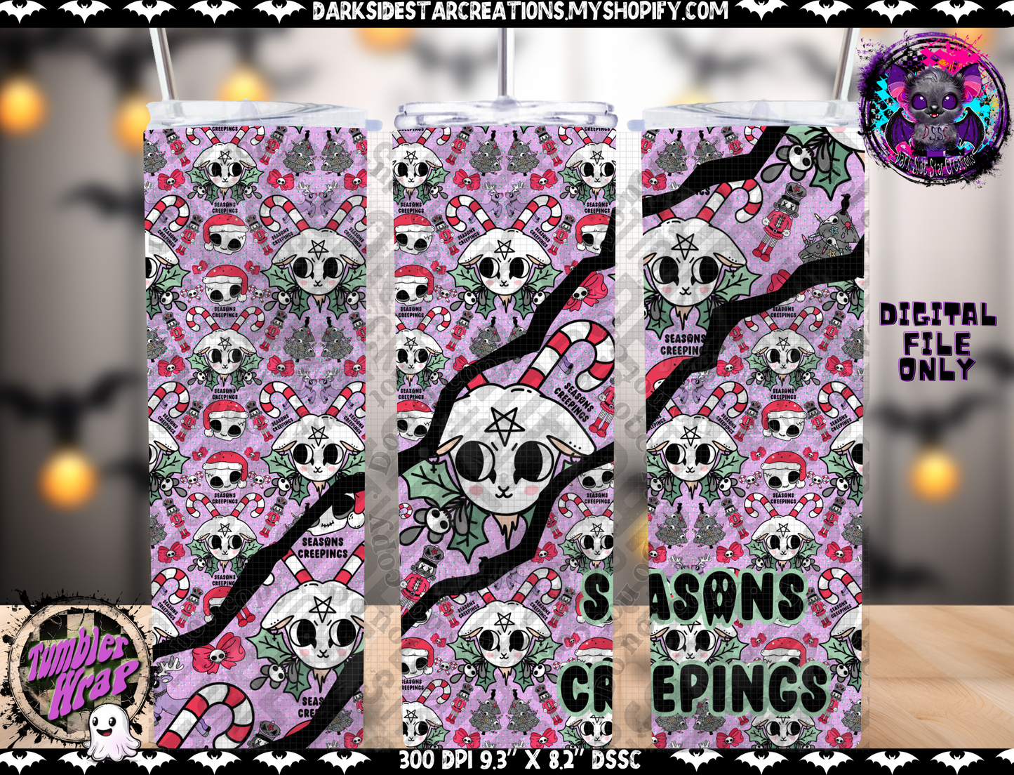 Seasons Creepings Tumbler Wrap Design PNG | 300 DPI | Tumbler Wrap | PNG | Digital Files Only (1)