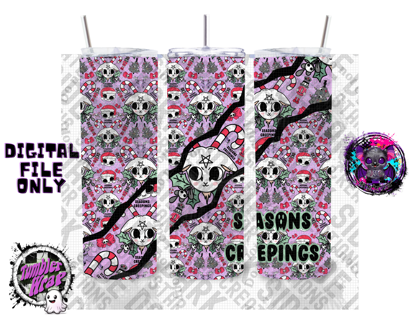 Seasons Creepings Tumbler Wrap Design PNG | 300 DPI | Tumbler Wrap | PNG | Digital Files Only (1)