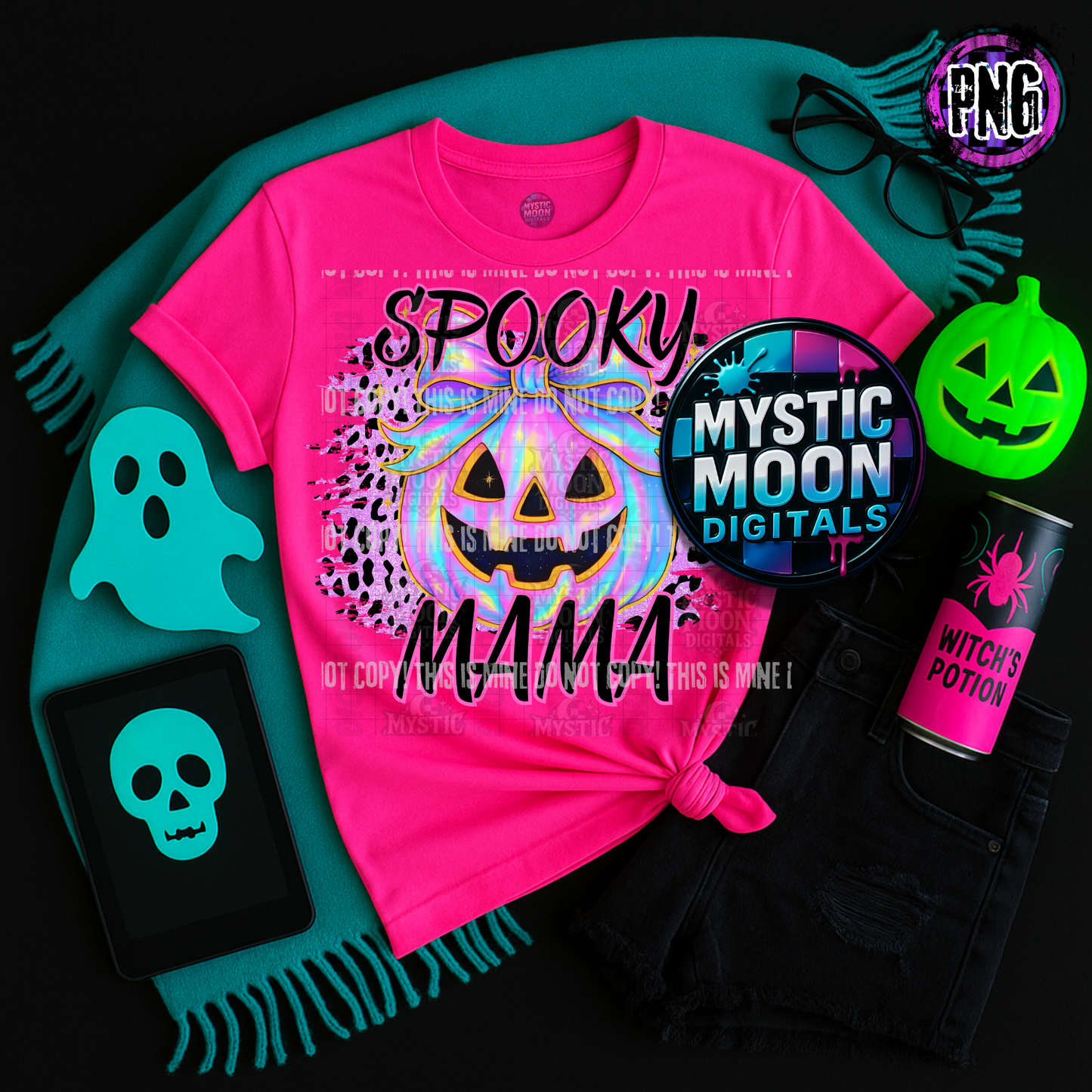 Neon Nightmares Collab With Mystic Moon Digitals | Collab | 300 DPI | PNG | Seamless | Tumbler Digital Files Only