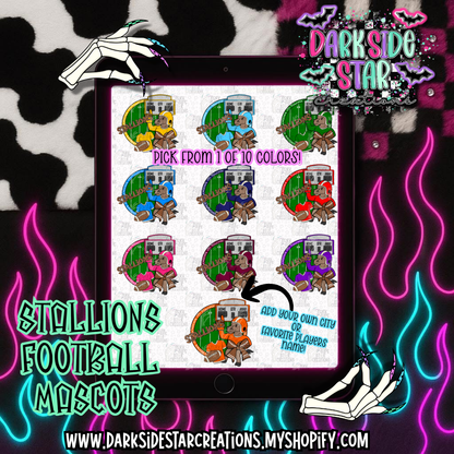Football Mascot Stallions PNG | 300 DPI | PNG | Digital Files Only (1)