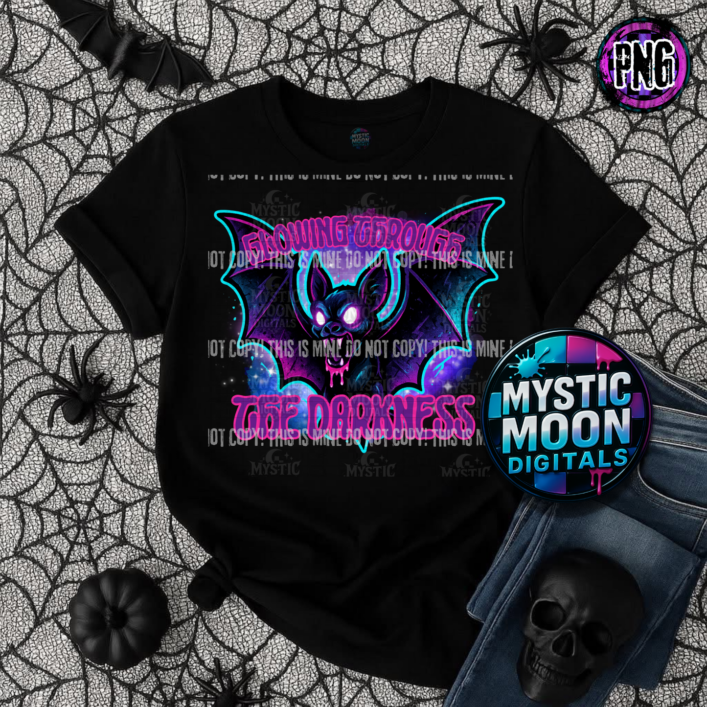 Neon Nightmares Collab With Mystic Moon Digitals | Collab | 300 DPI | PNG | Seamless | Tumbler Digital Files Only