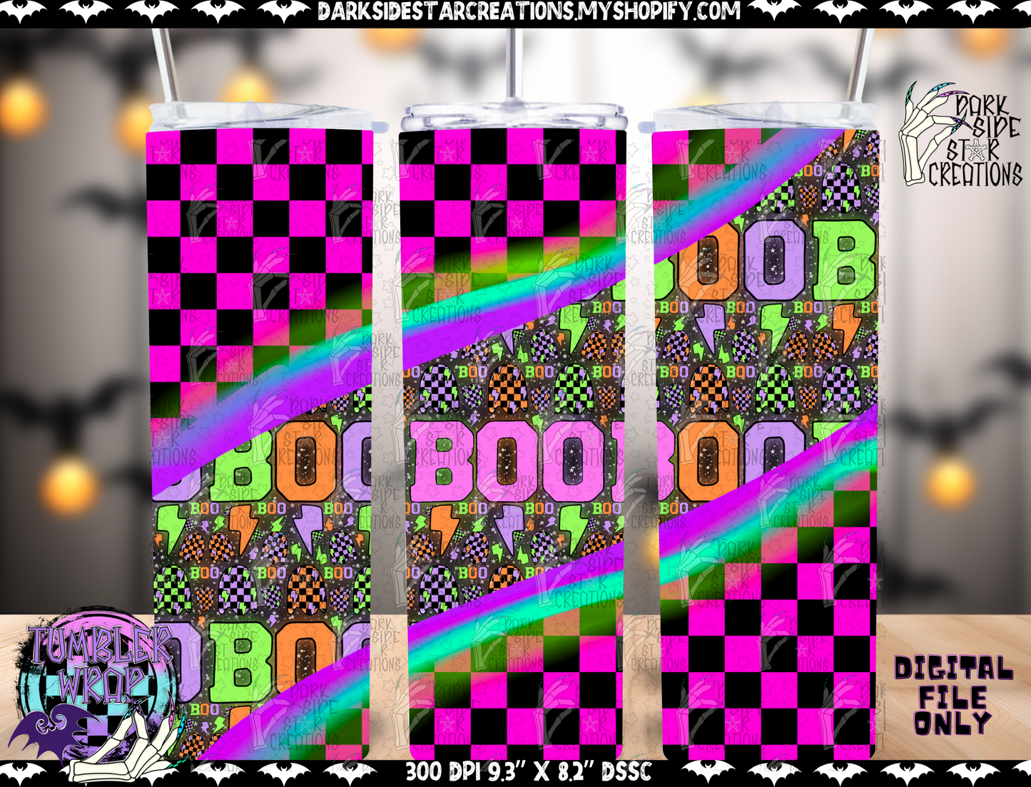 Neon Nightmares Collab With Mystic Moon Digitals | Collab | 300 DPI | PNG | Seamless | Tumbler Digital Files Only