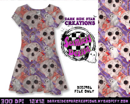 Watercolor Creepmas Seamless Design PNG | 300 DPI | 12X12 | Seamless | PNG | Digital Files Only (3 Sizes Included)