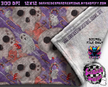 Watercolor Creepmas Seamless Design PNG | 300 DPI | 12X12 | Seamless | PNG | Digital Files Only (3 Sizes Included)