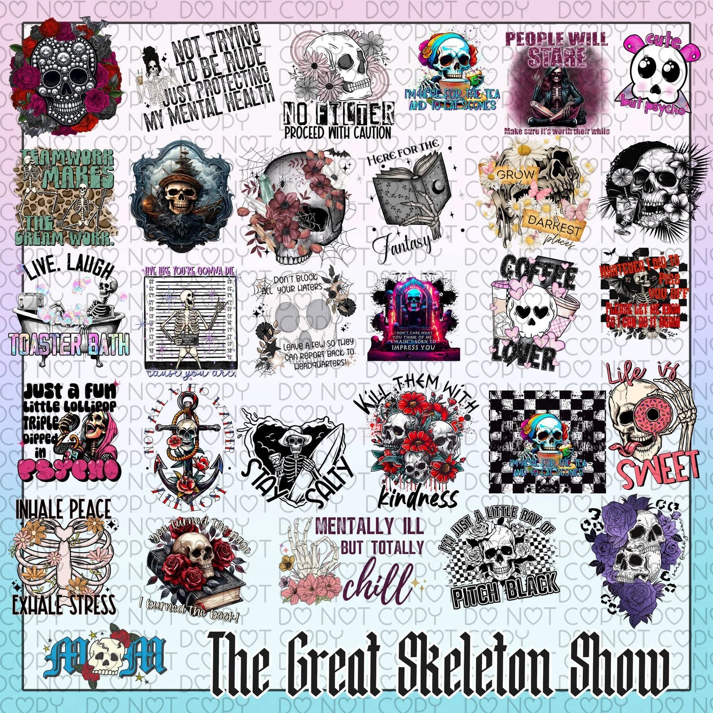 The Great Skeleton Show Creative Alliance Network CAN Collab 2nd July 5th 2024 PNG | Tumbler | Collab | 300 DPI | PNG | Digital Files Only (31)