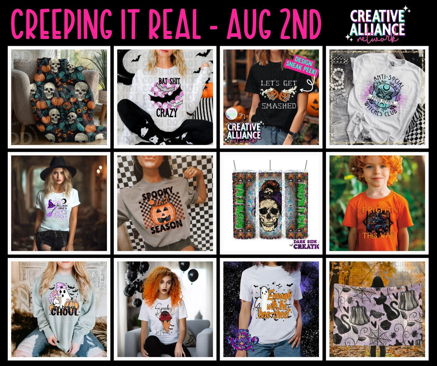 Creepin It Real Creative Alliance Network CAN Collab 3rd August 2nd 2024 PNG | Tumbler | Collab | 300 DPI | PNG | Digital Files Only (36)
