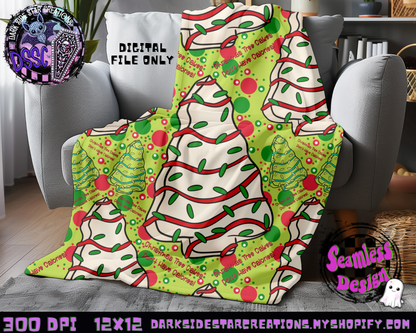 Christmas Tree Cakes Lime Green Seamless Design PNG | 300 DPI | 12X12 | Seamless | PNG | Digital Files Only (3 Sizes Included)