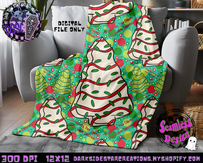 Christmas Tree Cakes Mint Seamless Design PNG | 300 DPI | 12X12 | Seamless | PNG | Digital Files Only (3 Sizes Included)