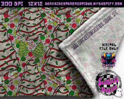 Christmas Tree Cakes Transparent Seamless Design PNG | 300 DPI | 12X12 | Seamless | PNG | Digital Files Only (3 Sizes Included)