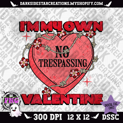Im My Own Valentine Red PNG | 300 DPI | PNG | Digital Files Only (1)