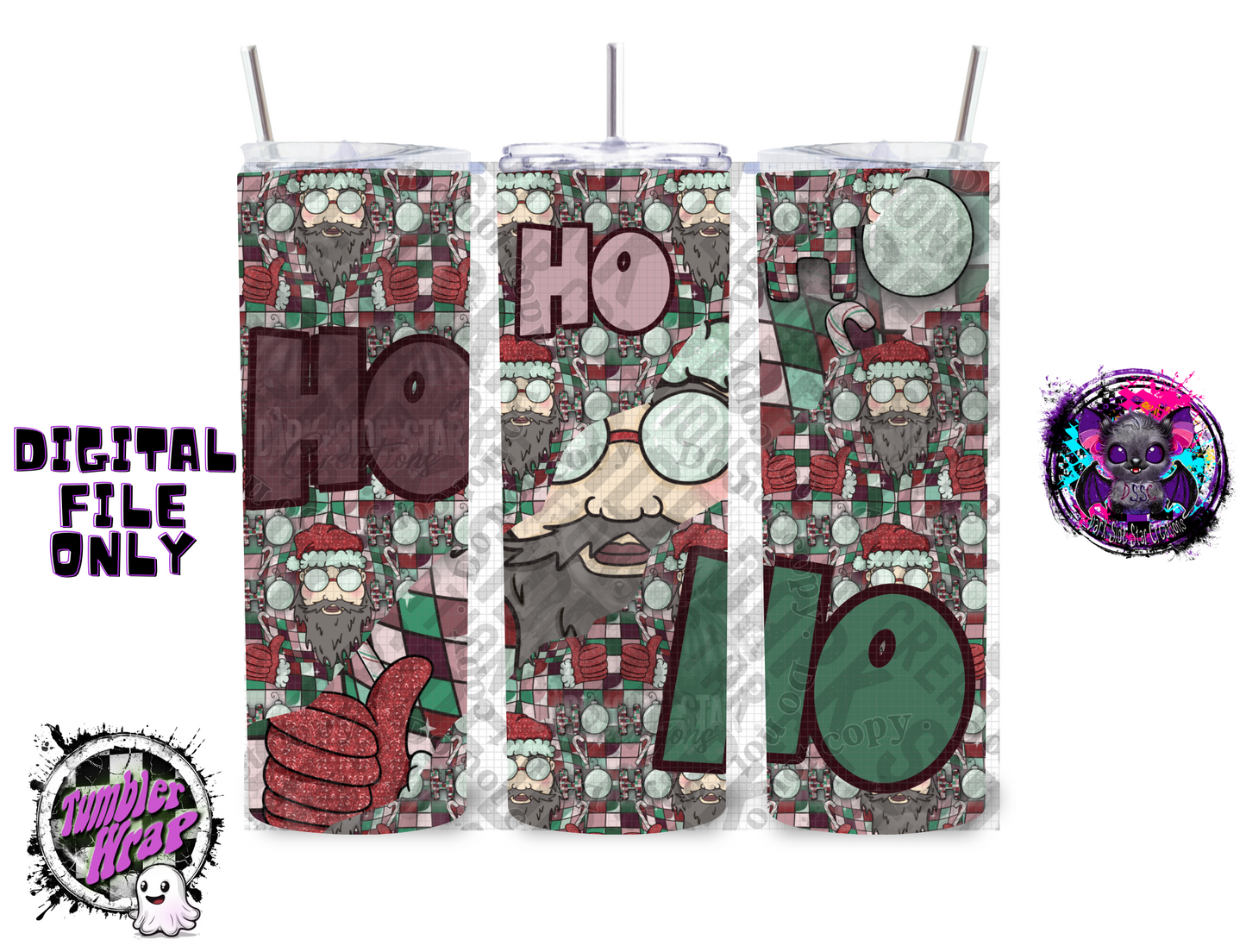 Ho Ho Ho Tumbler Wrap Design PNG | 300 DPI | Tumbler Wrap | PNG | Digital Files Only (1)