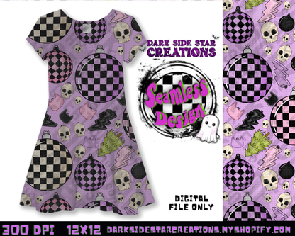 Emo Christmas Seamless Lavender Designs PNG | 300 DPI | 12X12 | Seamless | PNG | Digital Files Only ( 3 Sizes Included)