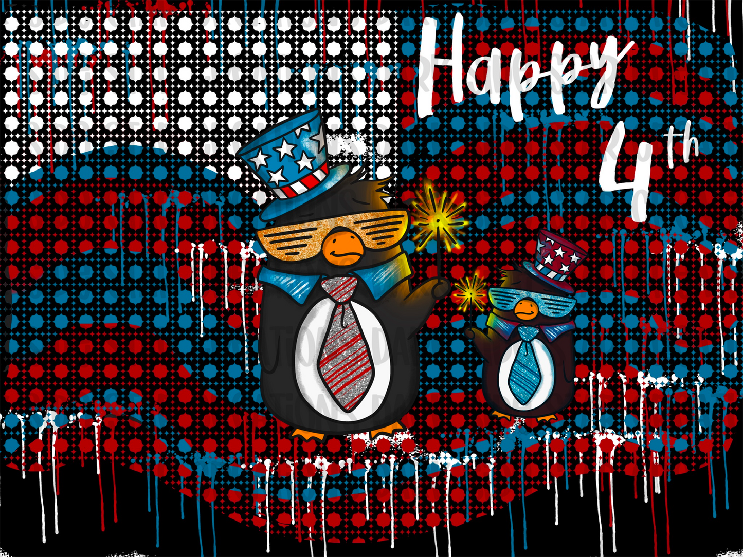 Penguin 4th of July DIGITAL FILE