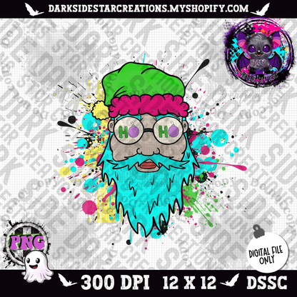 Neon Santa PNG | 300 DPI | PNG | Digital Files Only (1)