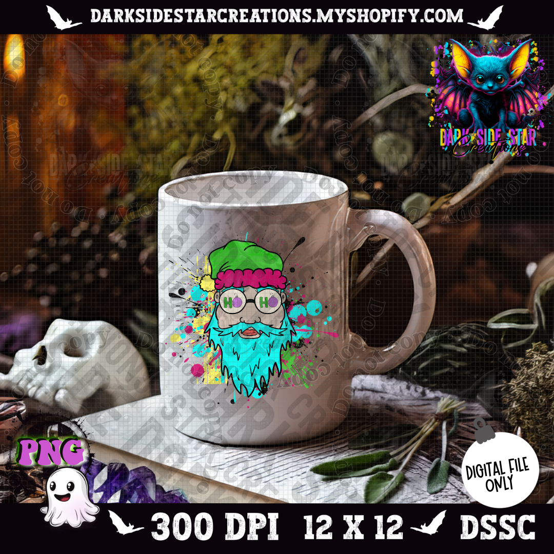 Neon Santa PNG | 300 DPI | PNG | Digital Files Only (1)