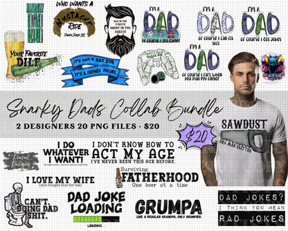 Snarky Dads Collab Bundle with Diesel Designs PNG | Collab | 300 DPI | PNG | Digital Files Only (20)