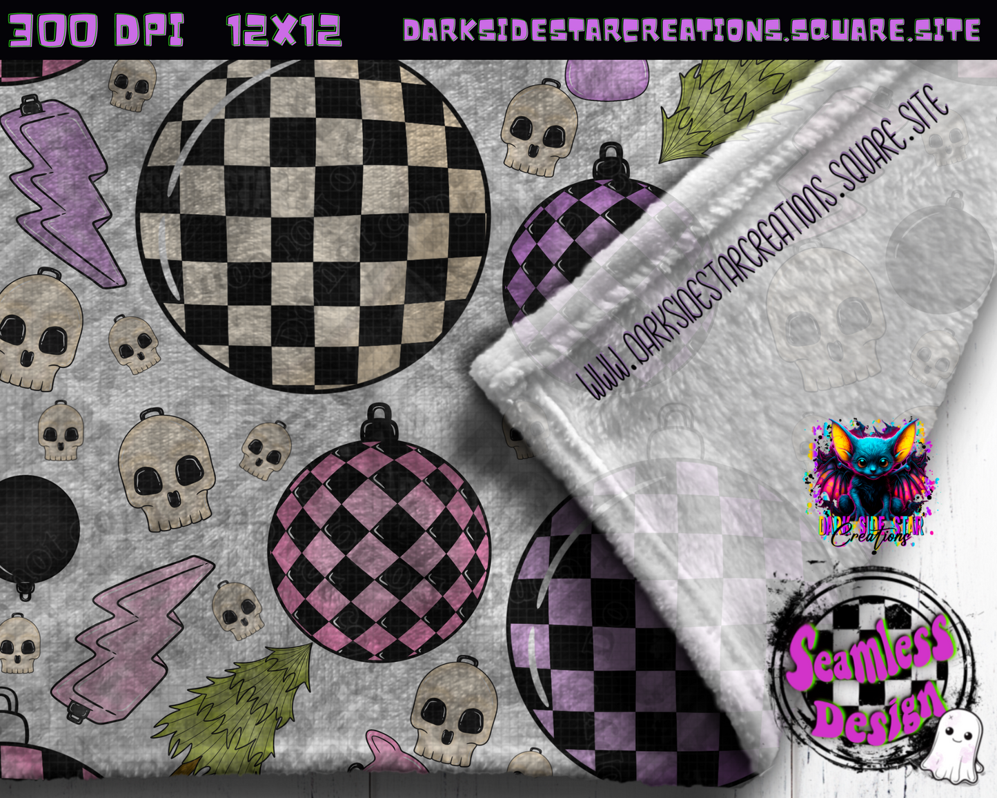 Emo Christmas Seamless Transparent Designs PNG | 300 DPI | 12X12 | Seamless | PNG | Digital Files Only ( 3 Sizes Included)