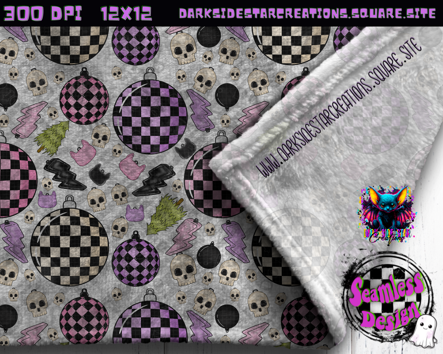 Emo Christmas Seamless Transparent Designs PNG | 300 DPI | 12X12 | Seamless | PNG | Digital Files Only ( 3 Sizes Included)